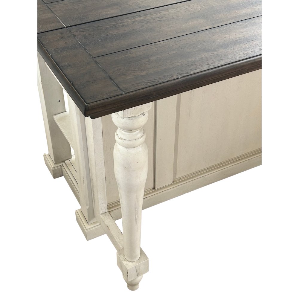 French Chic Fully-Assembled 71" Dropleaf Kitchen Island. Picture 7