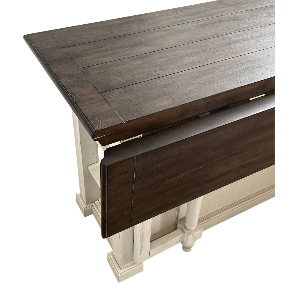 French Chic Fully-Assembled 71" Dropleaf Kitchen Island. Picture 8