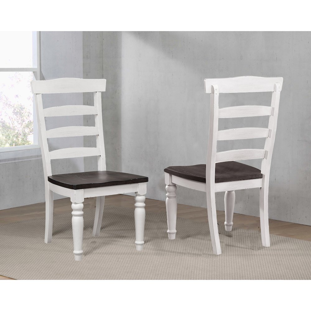 French Chic Ladder Back Chairs | Set of 2 Highback Chairs. Picture 3