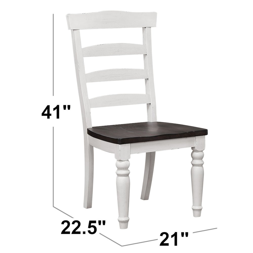 French Chic Ladder Back Chairs | Set of 2 Highback Chairs. Picture 2