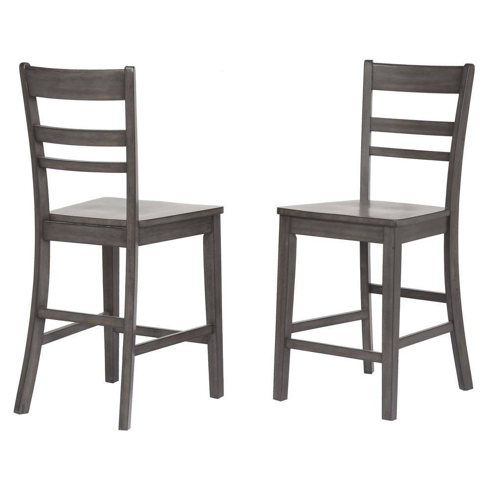 Shades of Gray Expandable Drop Leaf Kitchen Island Set with 2 Stools. Picture 7
