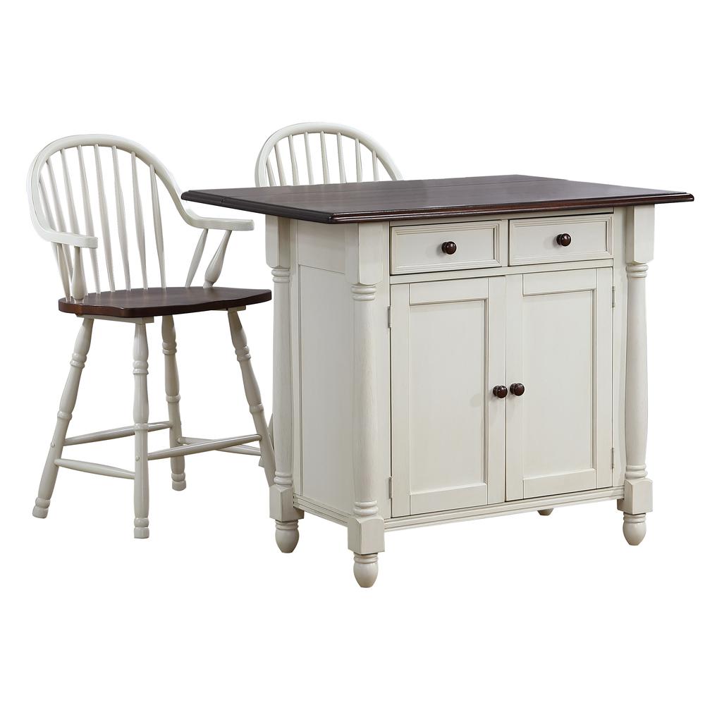 Kitchen Island with Counter Height Stools with Arms. Picture 6