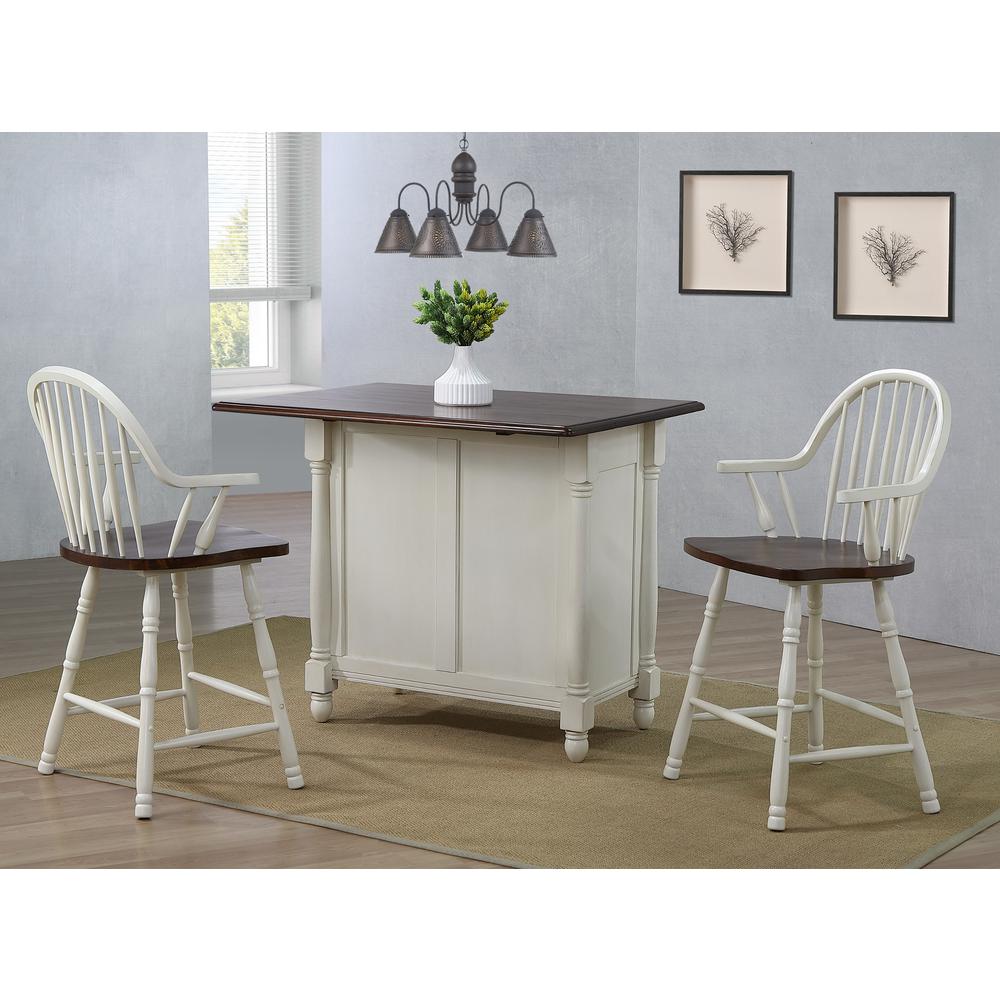Kitchen Island with Counter Height Stools with Arms. Picture 4