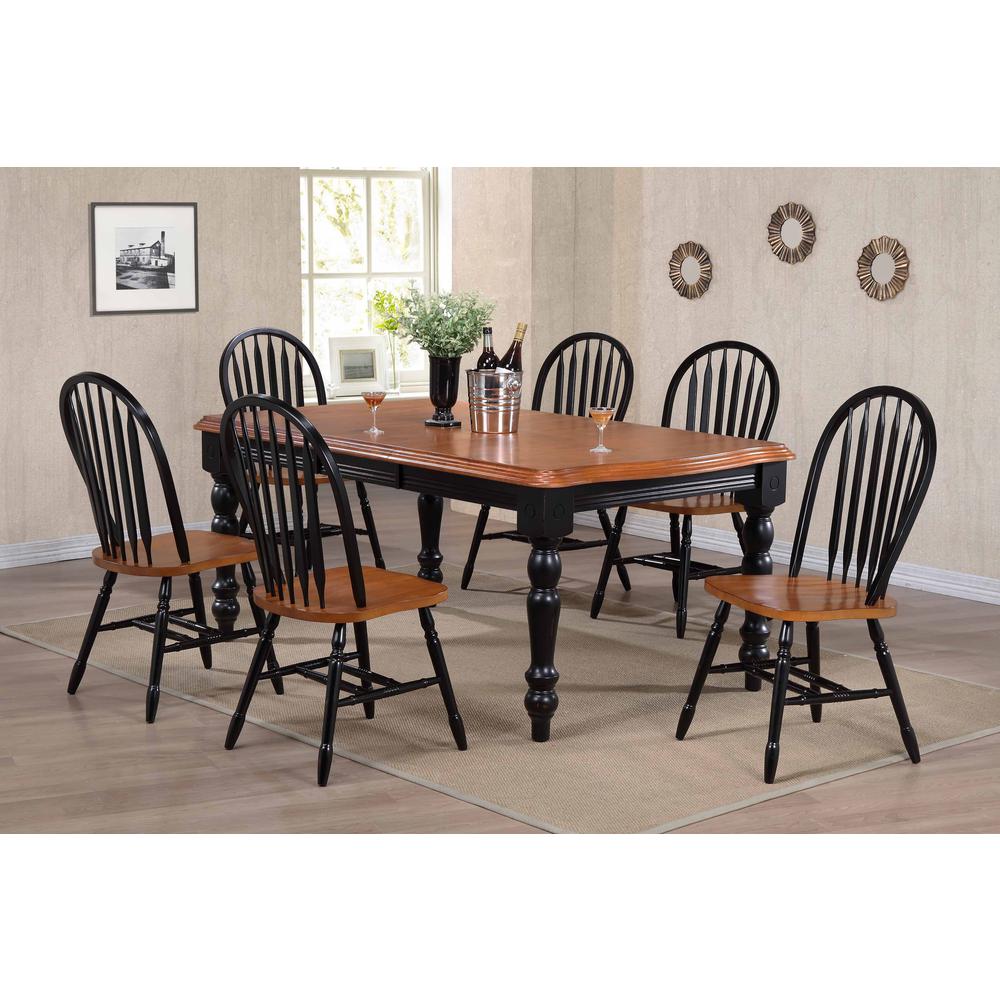 Black Cherry Selections 56-72" Rectangular Extendable Dining Table. Picture 4