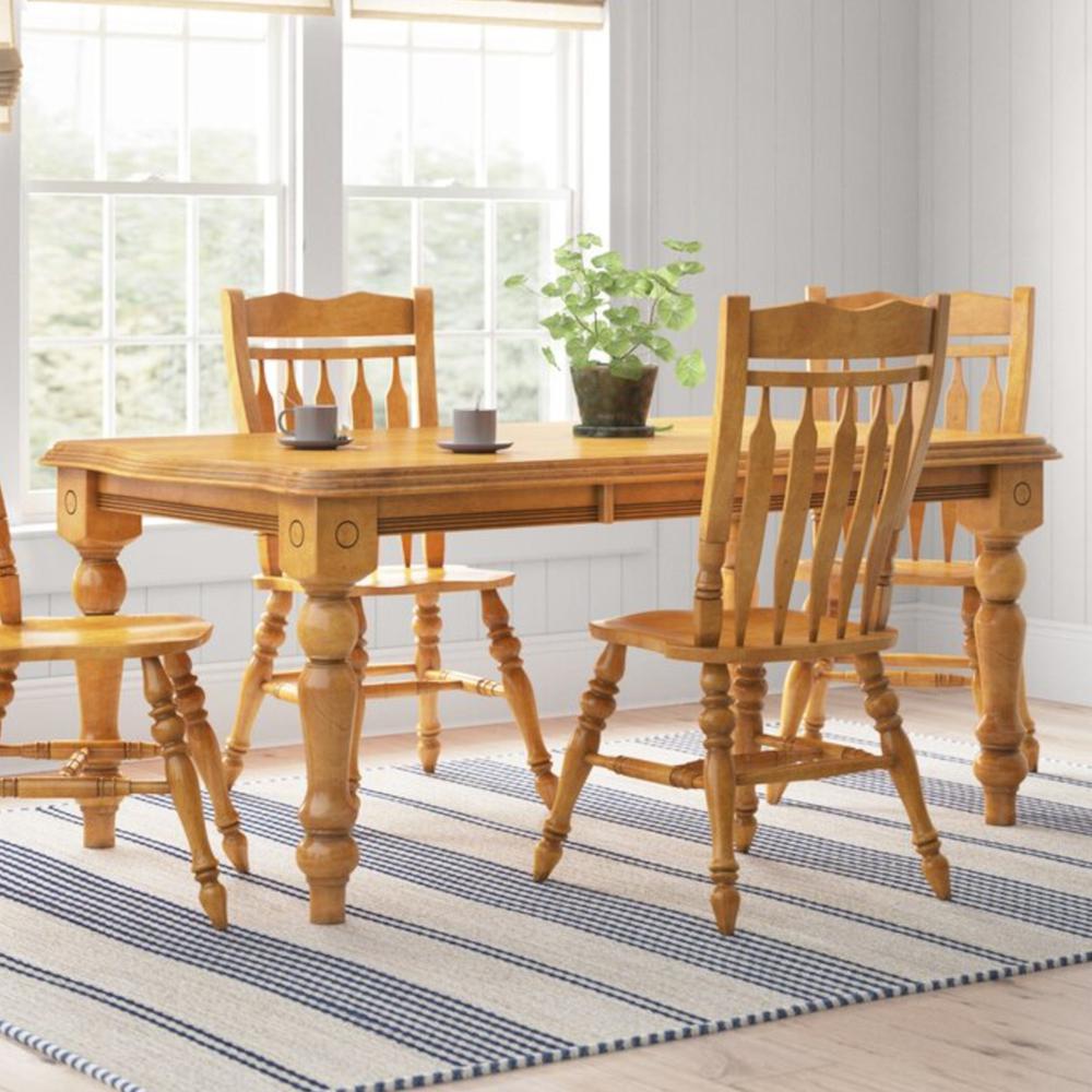 Oak Selections 56-72" Rectangular Extendable Dining Table. Picture 4