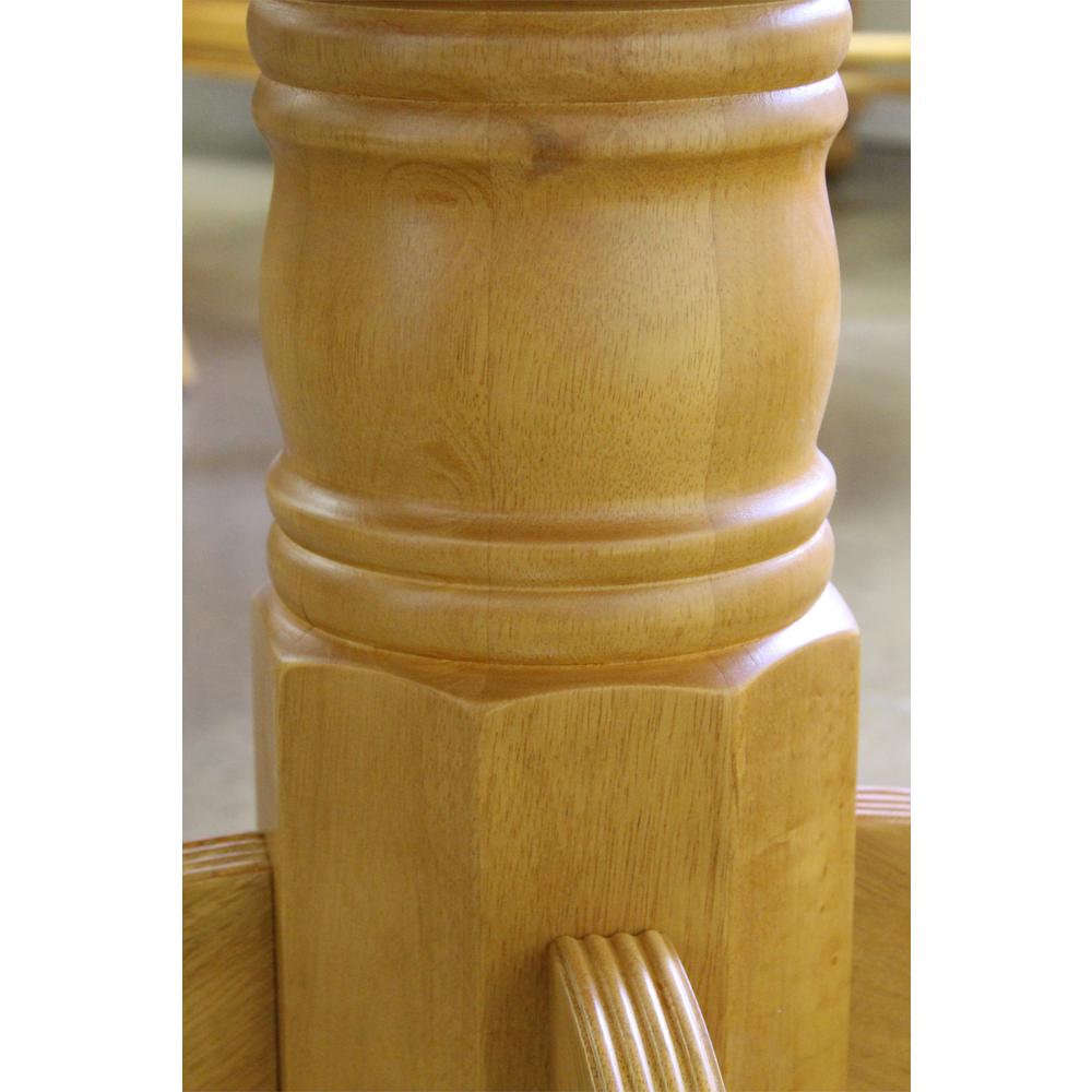 Oak Selections 66" Oval Pedestal Extendable Butterfly Leaf Dining Table. Picture 3