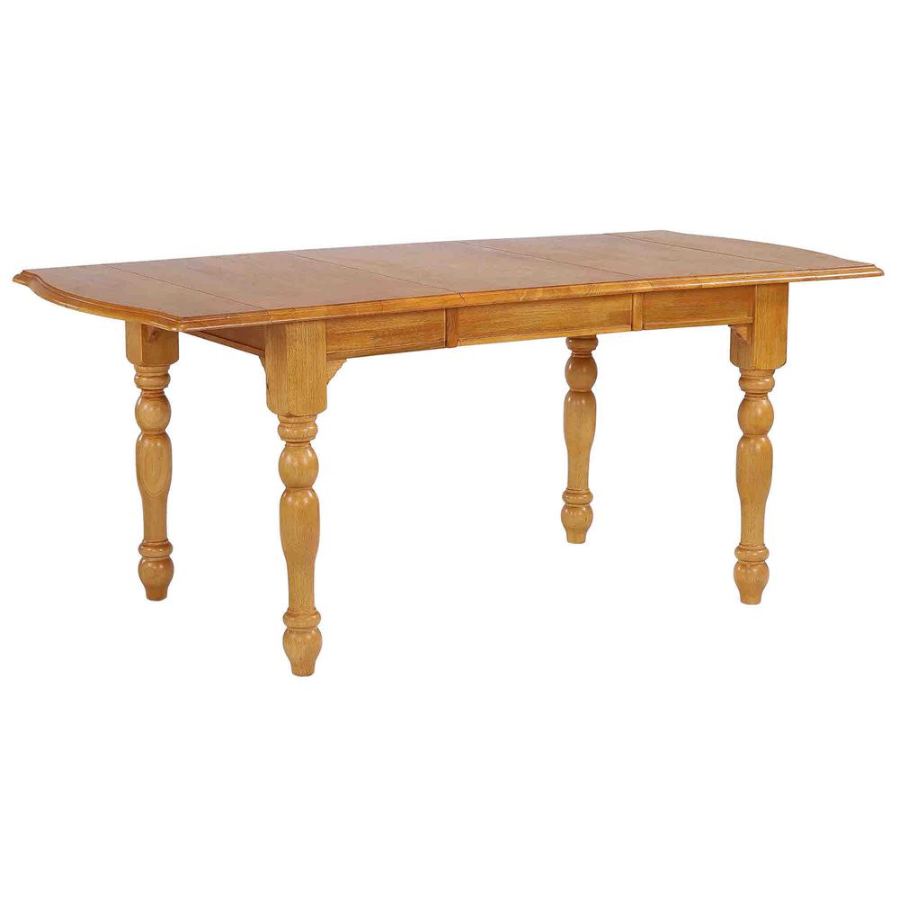 Oak Selections 7 Piece 72" Rectangular Drop Leaf Extendable Dining Set. Picture 5