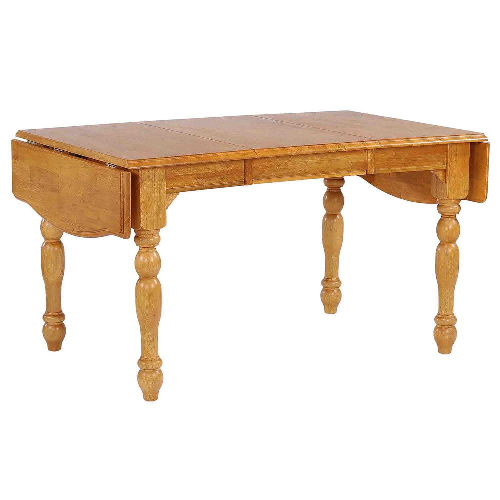Oak Selections 7 Piece 72" Rectangular Drop Leaf Extendable Dining Set. Picture 4