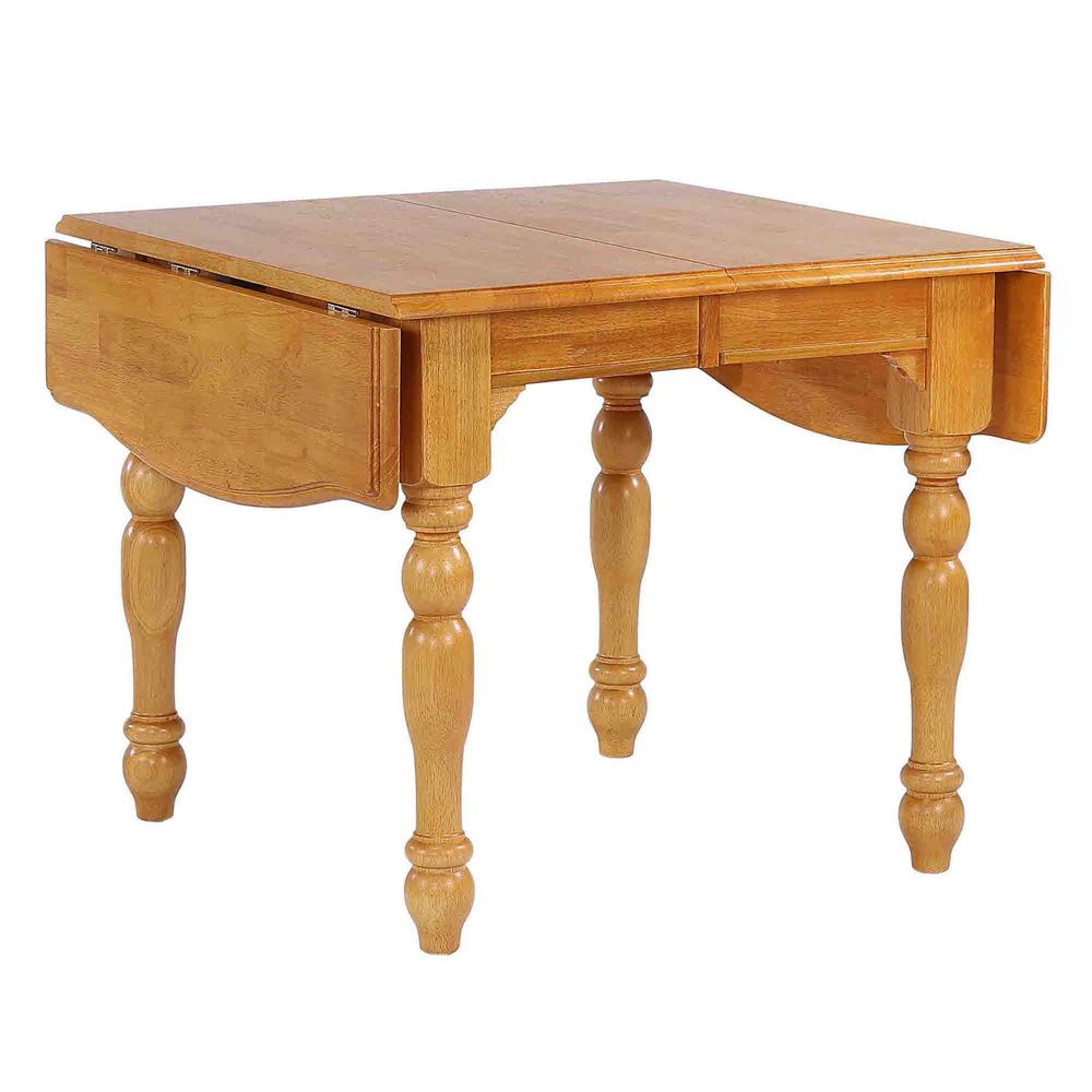 Oak Selections 7 Piece 72" Rectangular Drop Leaf Extendable Dining Set. Picture 3