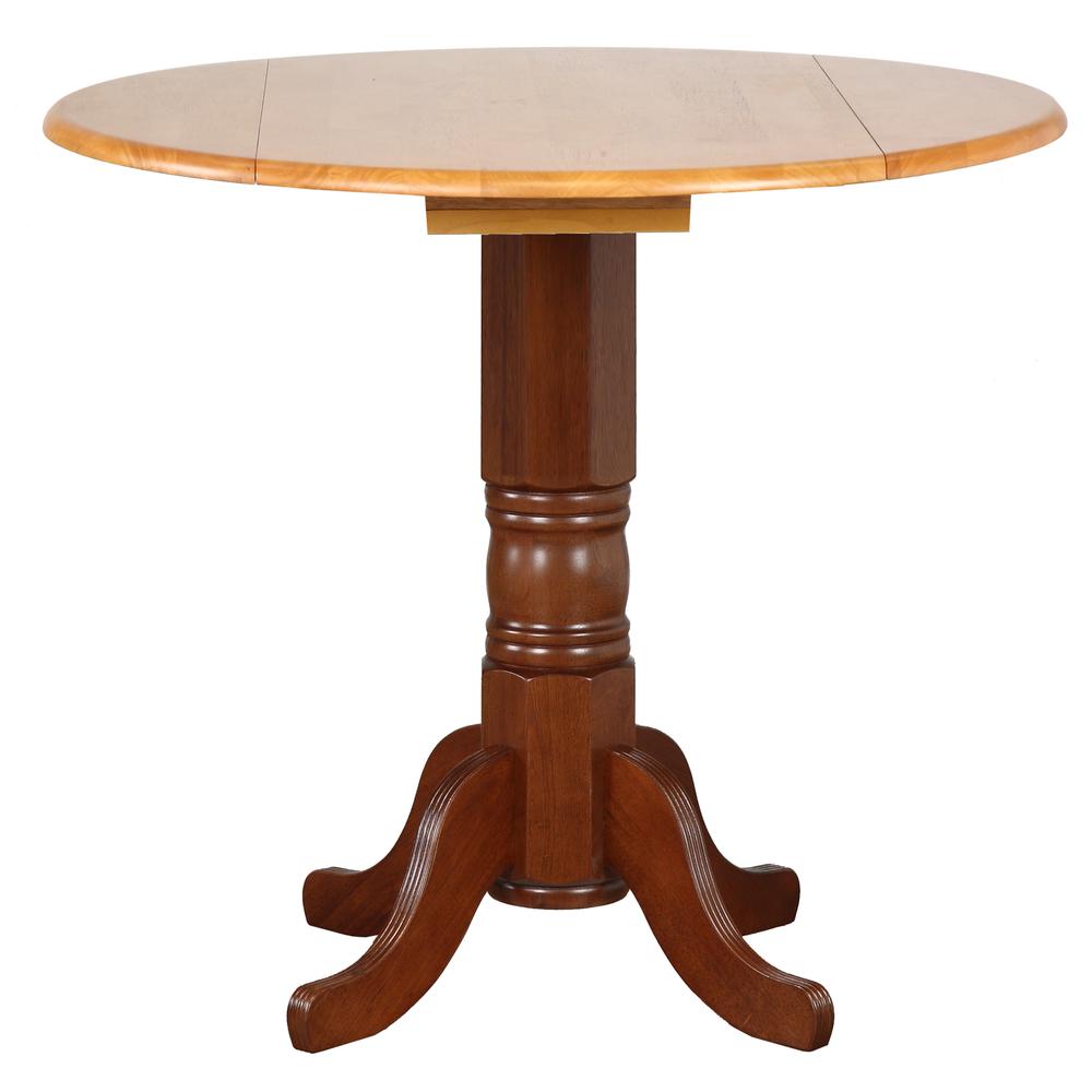 Oak Selections 42" Round Extendable Drop Leaf Pub Table. Picture 3