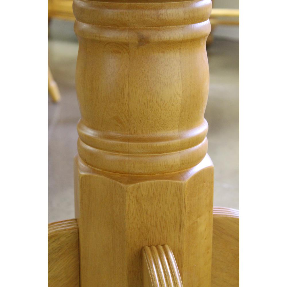 Oak Selections 42" Round Extendable Drop Leaf Dining Table. Picture 2