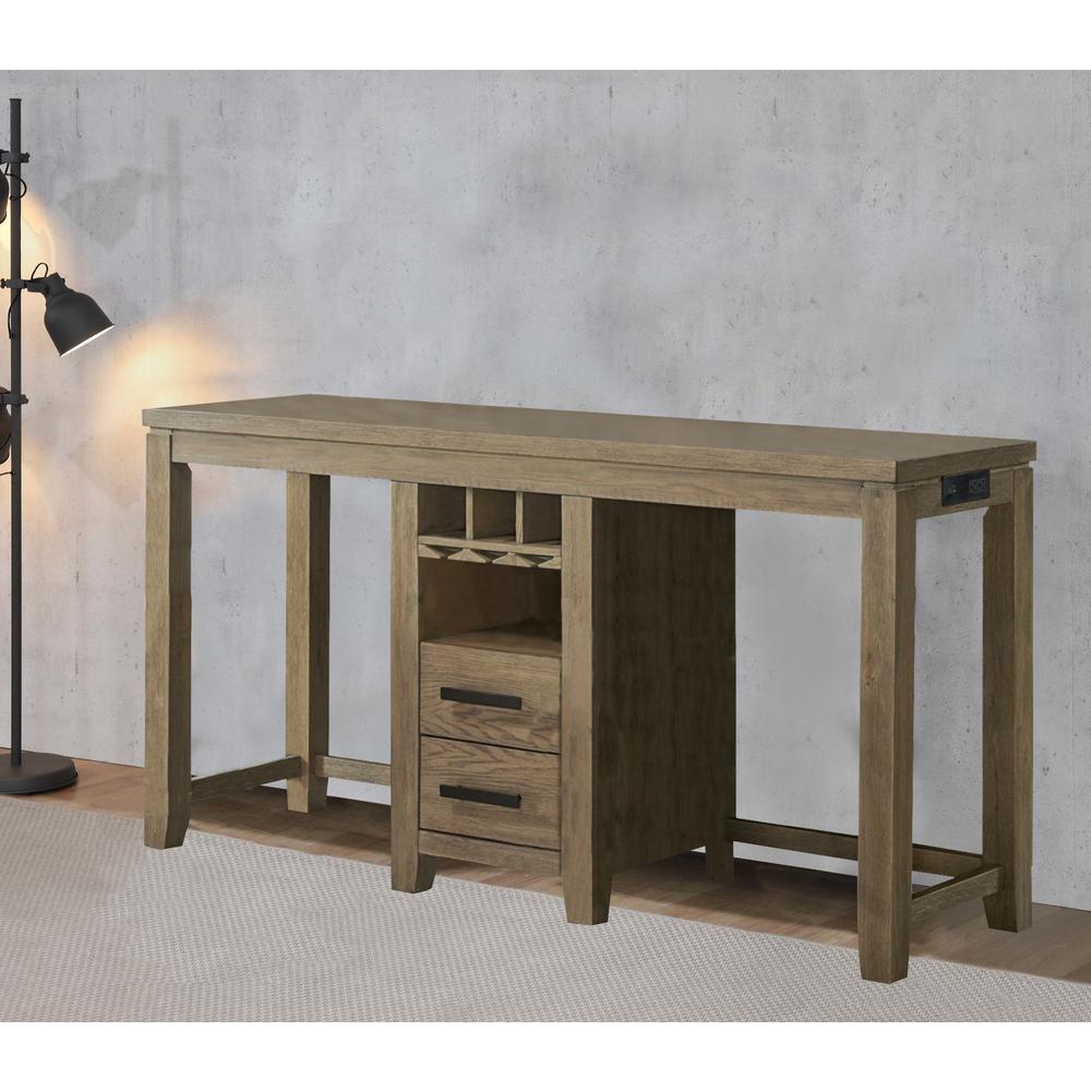 Saunders 71" Narrow Bar Console Sofa Table with Charging Station. Picture 5
