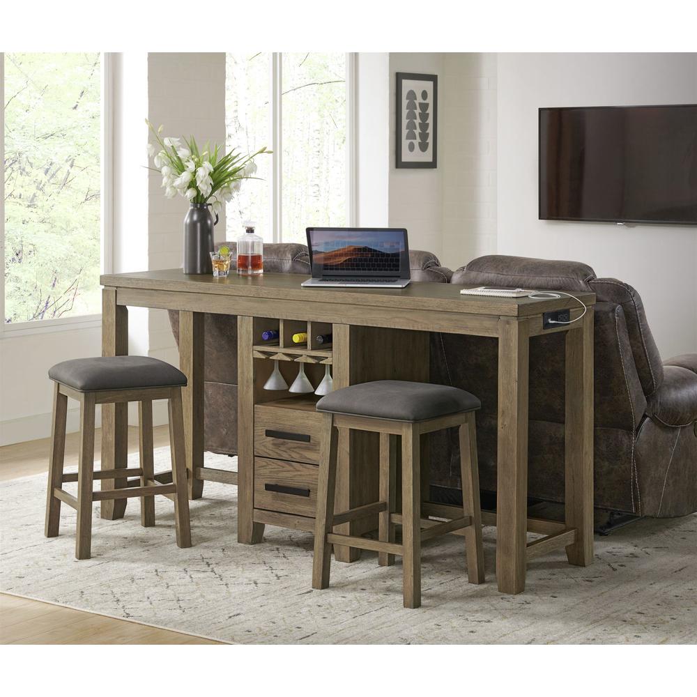 Saunders 71" Narrow Bar Console Sofa Table with Charging Station. Picture 8