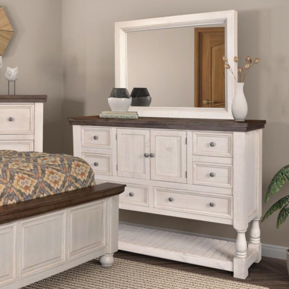 Rustic French Dresser and Mirror Set. Picture 2