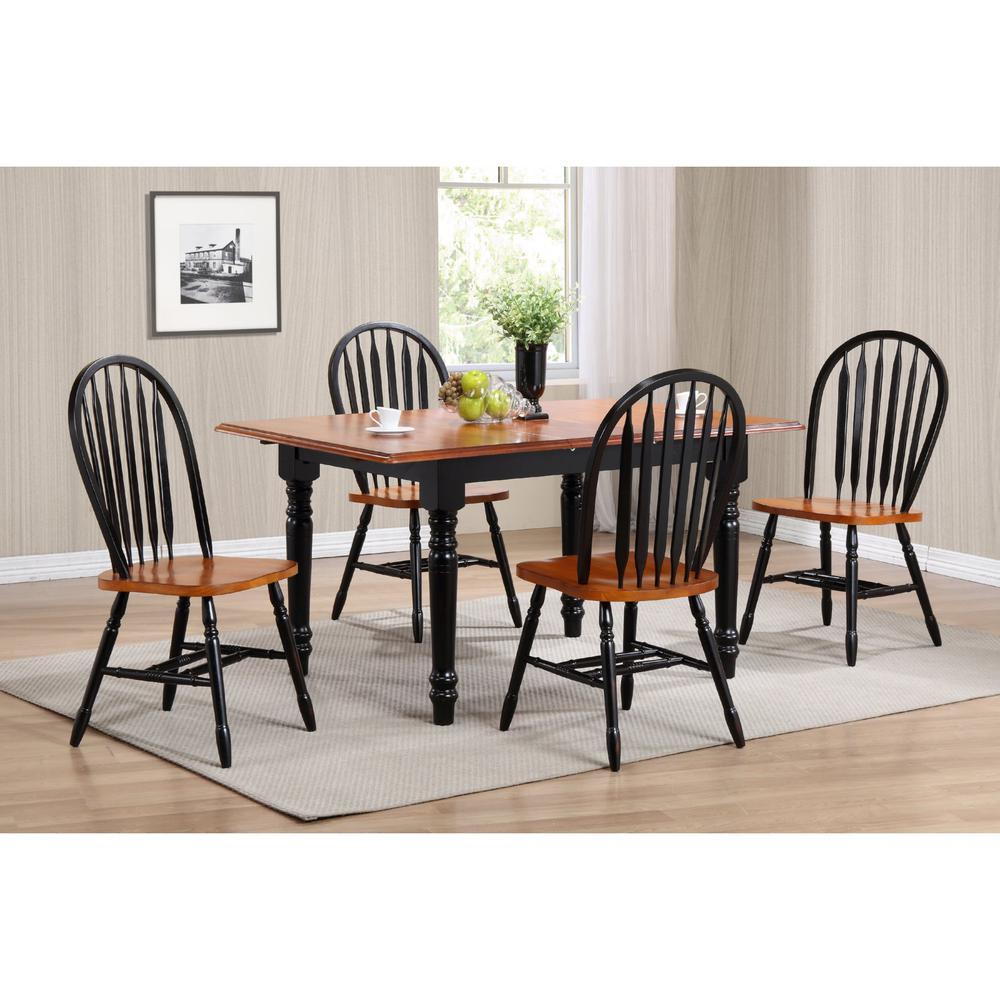 5PC 60" Rectangular Extendable Wood Dining Set. Picture 4