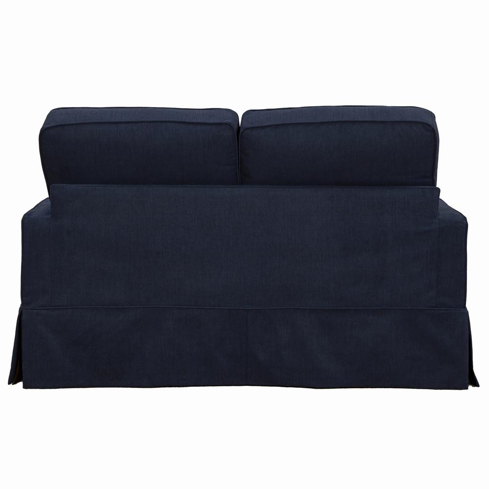 Americana Box Cushion Track Arm Slipcovered Loveseat. Picture 4