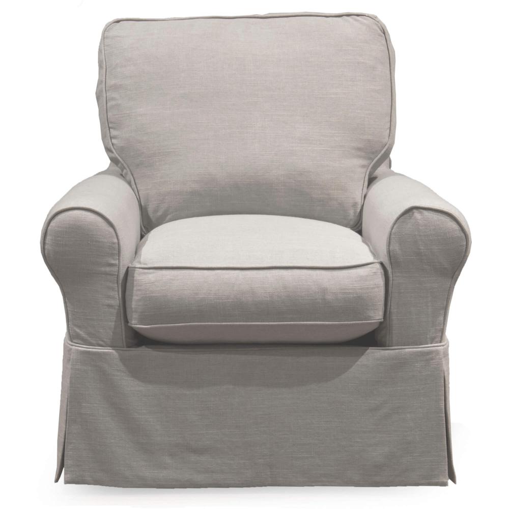 Horizon Slipcovered Swivel Rocking Chair. Picture 3