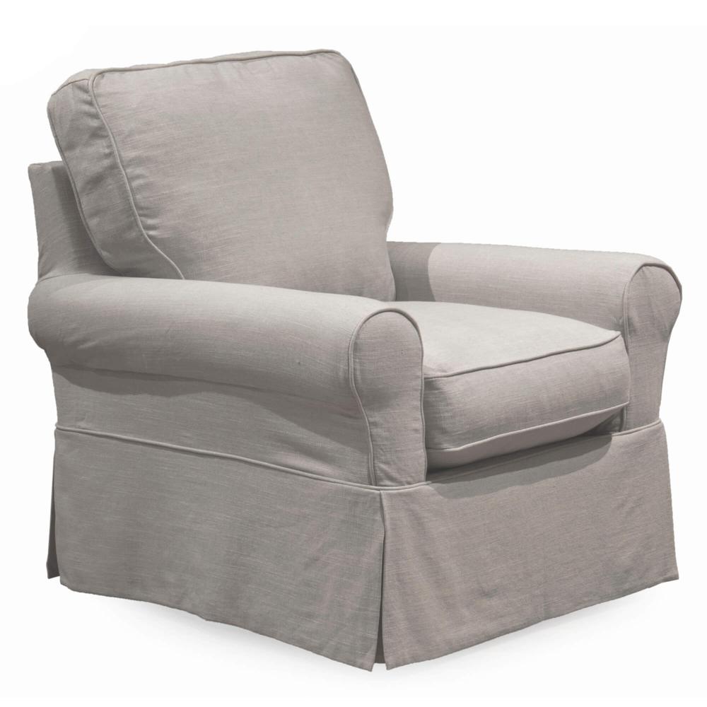 Horizon Slipcovered Swivel Rocking Chair. Picture 1