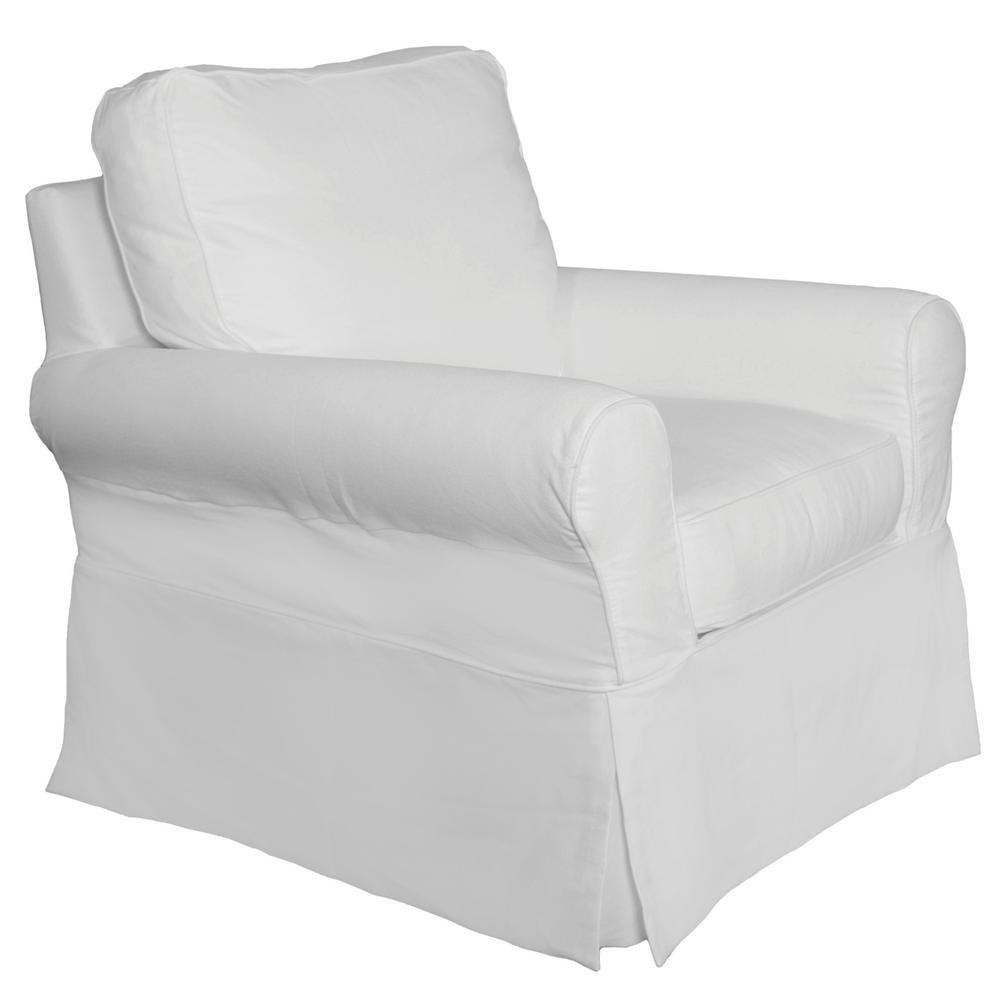Horizon Slipcovered Swivel Rocking Chair. Picture 1