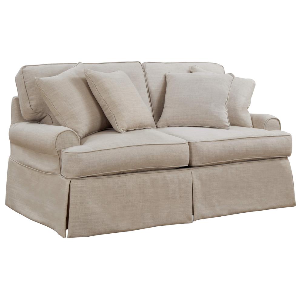 Horizon T-Cushion Slipcovered Loveseat. Picture 1