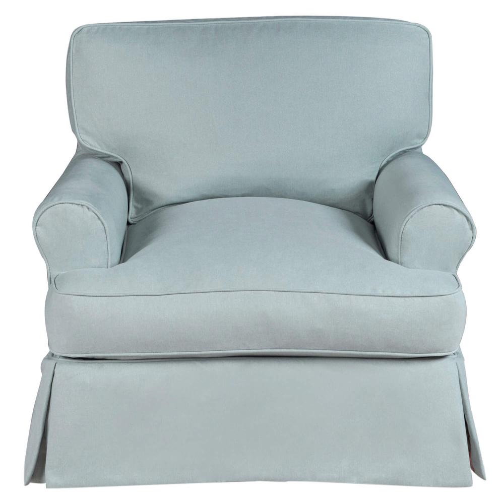 Horizon Slipcovered T-Cushion Chair with Ottoman. Picture 1