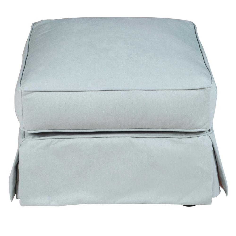 Horizon Slipcovered T-Cushion Chair with Ottoman. Picture 4