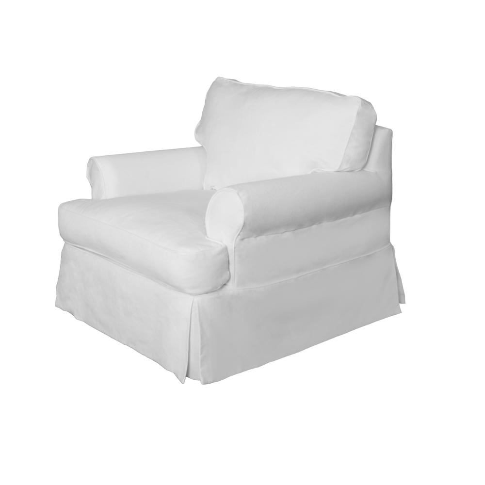 Horizon Slipcovered T-Cushion Chair with Ottoman. Picture 2