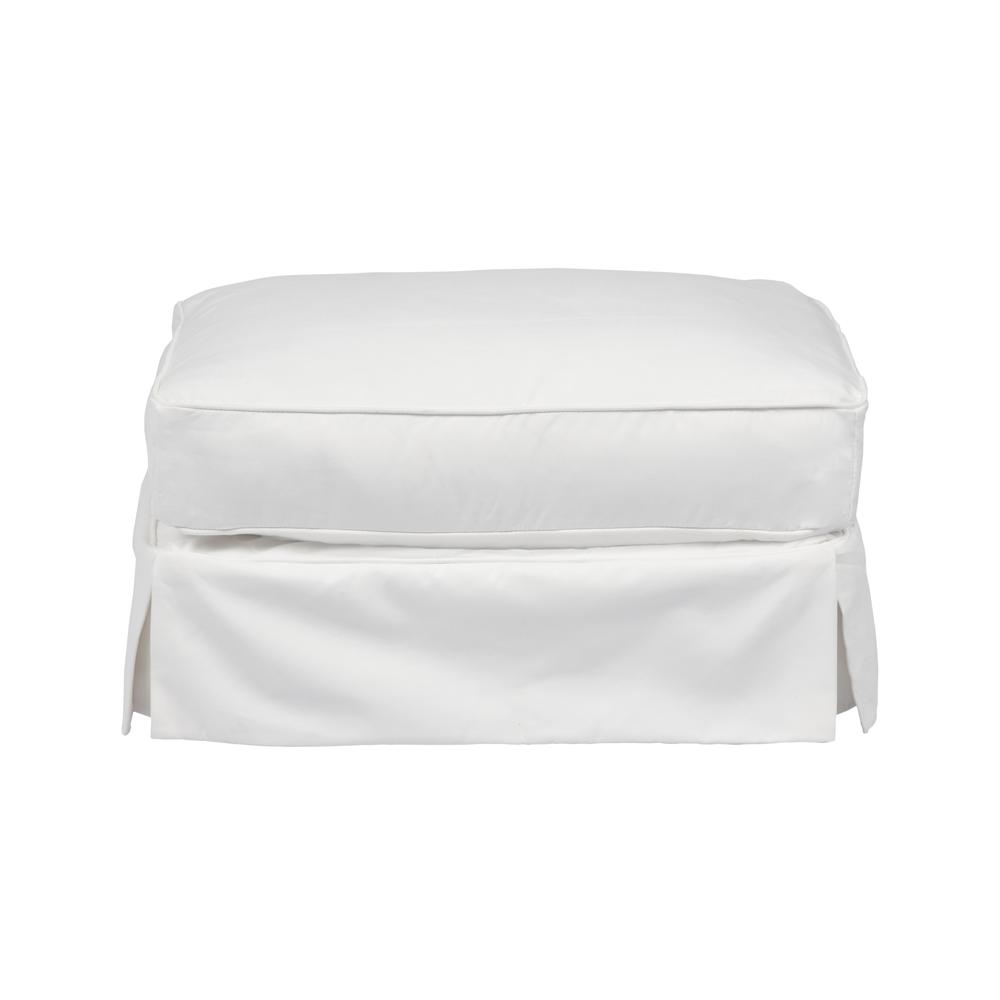 Horizon Slipcovered T-Cushion Chair with Ottoman. Picture 4