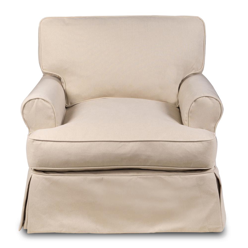 Horizon Slipcovered T-Cushion Chair with Ottoman. Picture 2