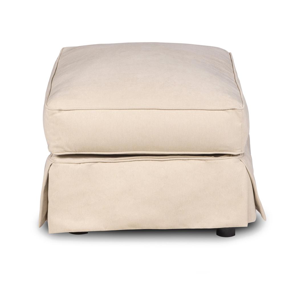 Horizon Slipcovered T-Cushion Chair with Ottoman. Picture 3