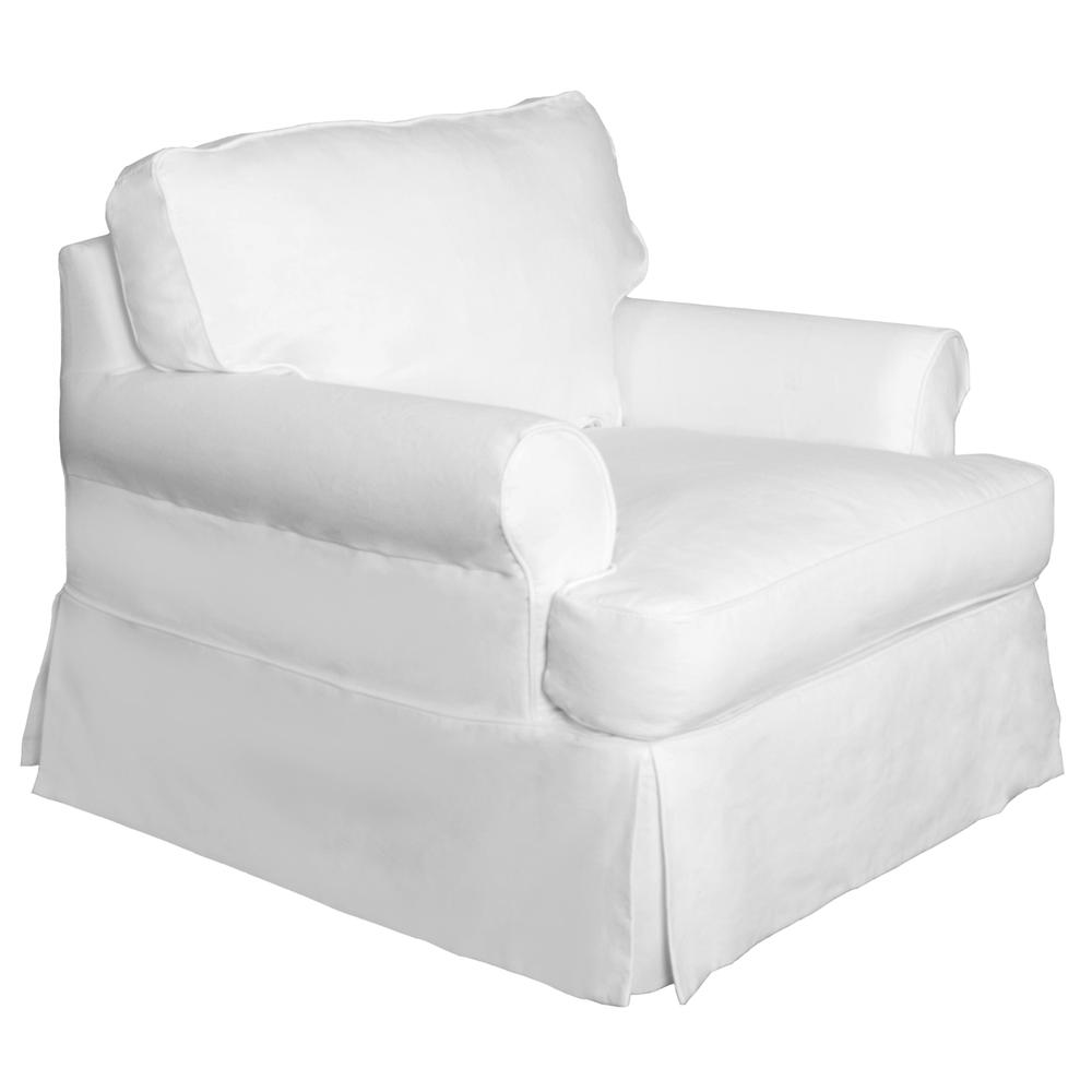 Horizon Slipcovered T-Cushion Chair. Picture 1