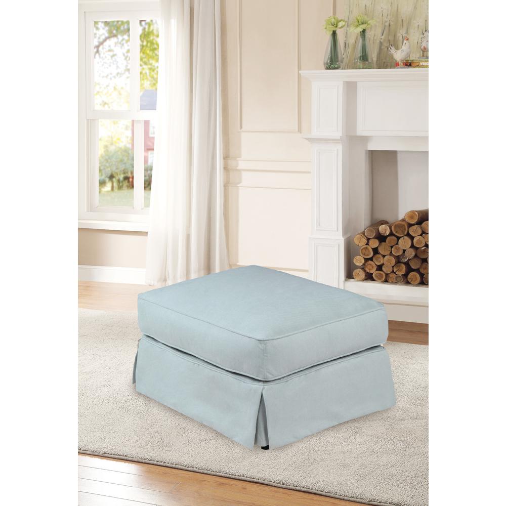 Horizon Slipcovered Ottoman. Picture 5