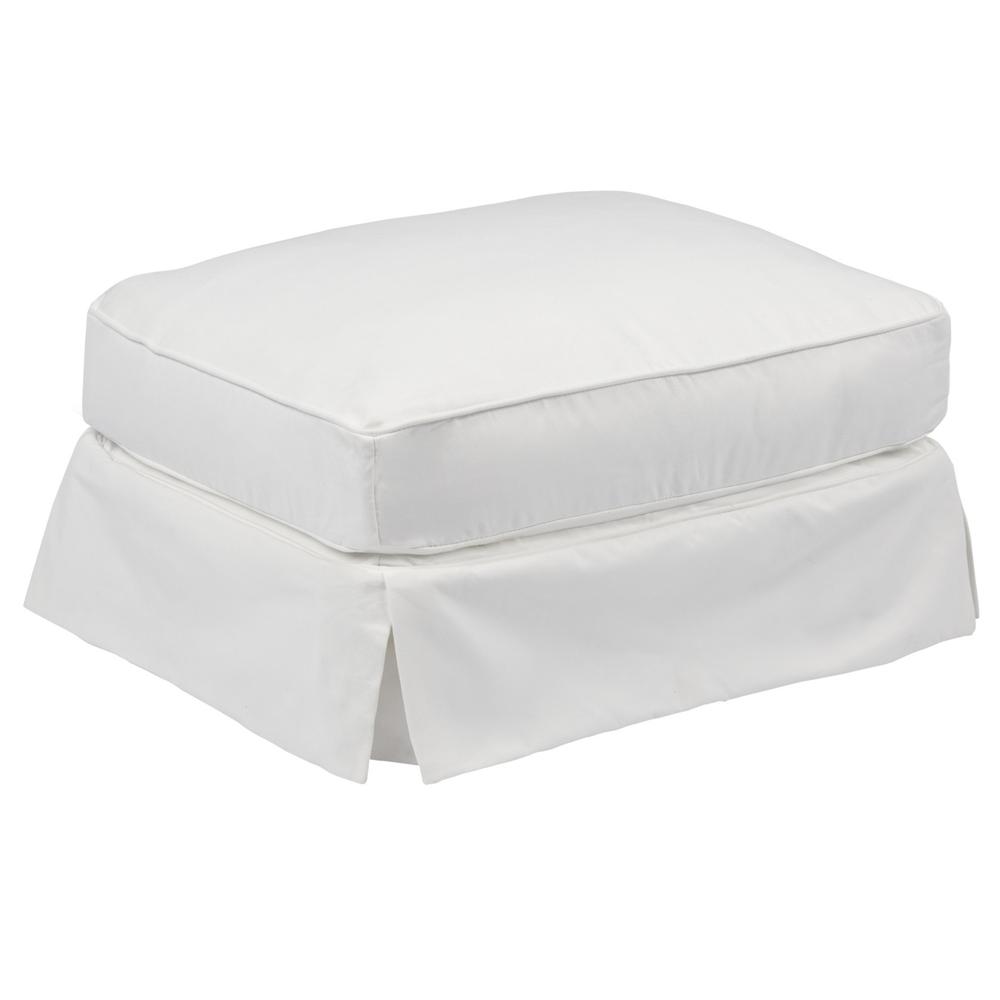 Horizon Slipcovered Ottoman. Picture 5