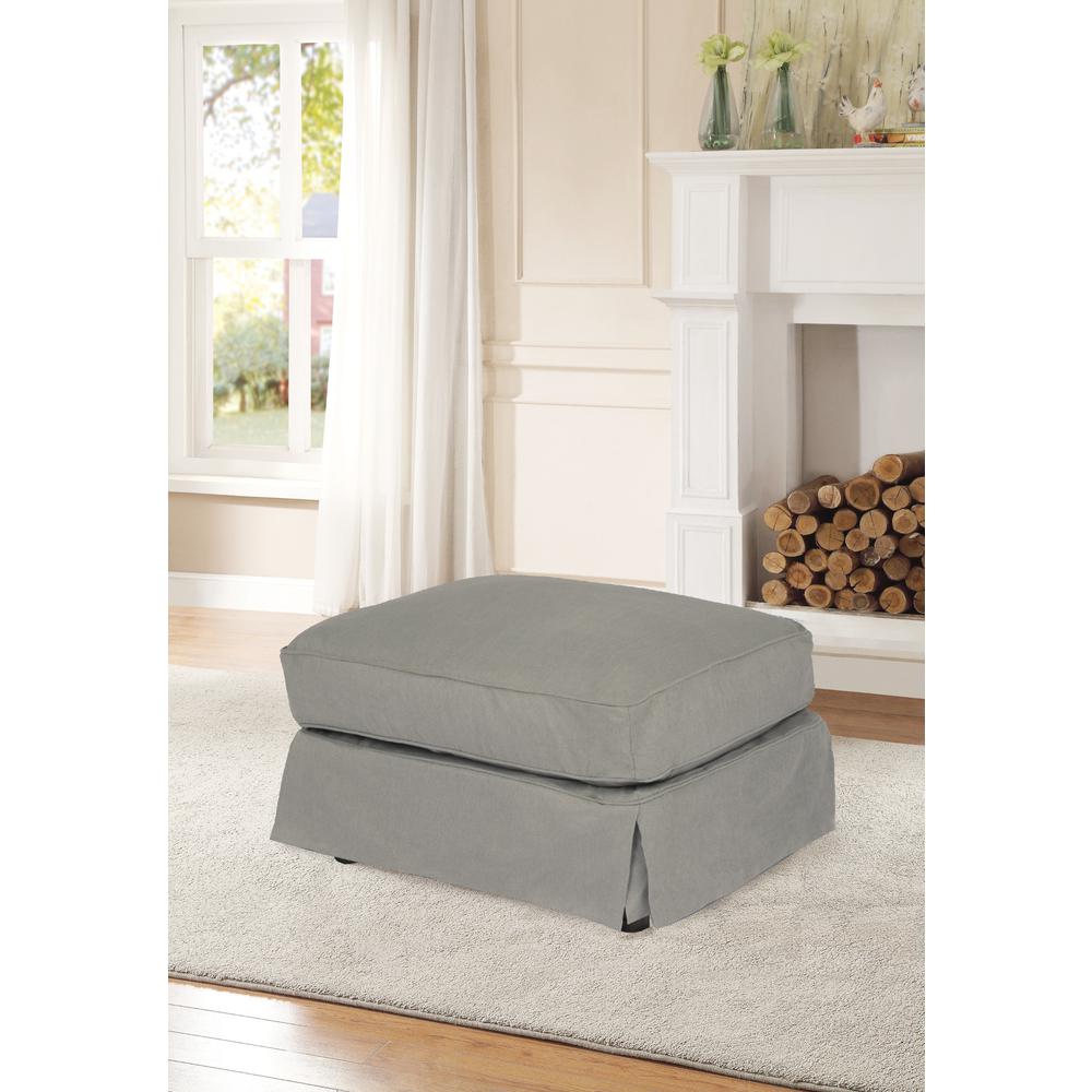 Horizon Slipcovered Ottoman. Picture 3