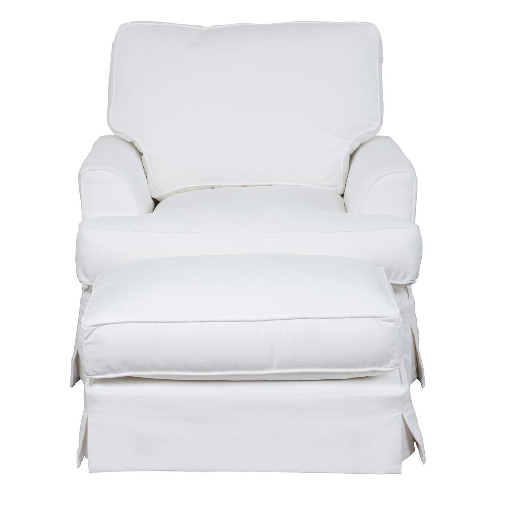 Ariana Slipcovered Chair with Ottoman. Picture 1