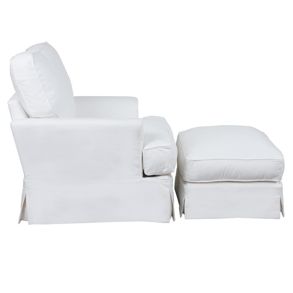 Ariana Slipcovered Chair with Ottoman. Picture 2