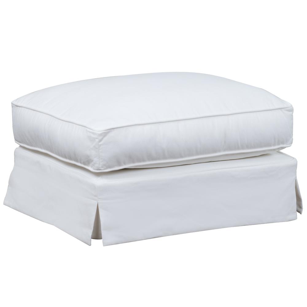 Ariana Slipcovered Ottoman. Picture 1