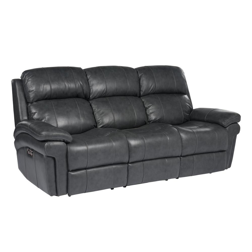 Luxe Leather Reclining Sofa with Power Headrest. Picture 4