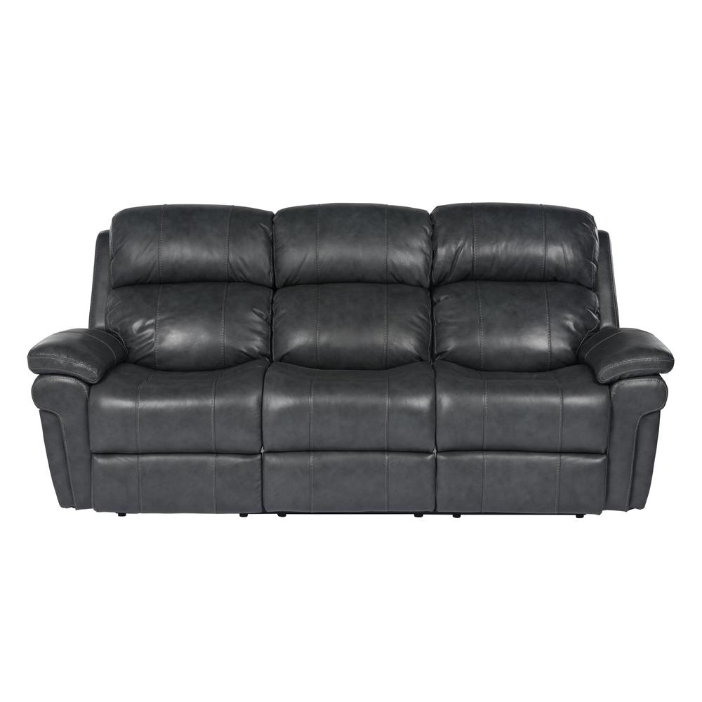 Luxe Leather Reclining Sofa with Power Headrest. Picture 1