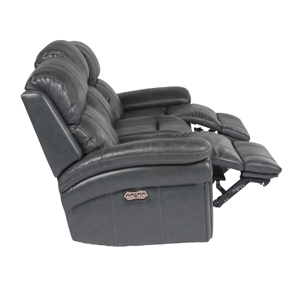 Luxe Leather Reclining Sofa with Power Headrest. Picture 3