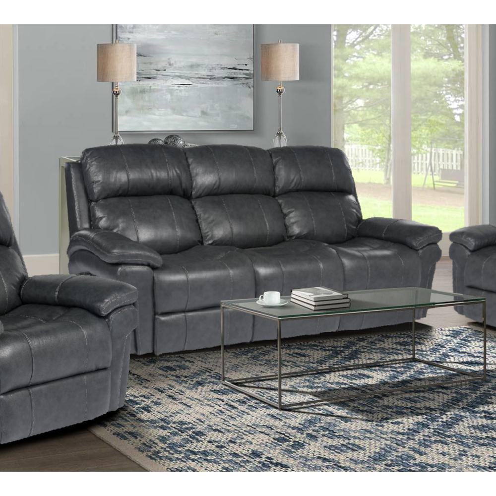 Luxe Leather Reclining Sofa with Power Headrest. Picture 5