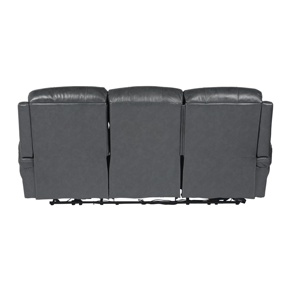 Luxe Leather Reclining Sofa with Power Headrest. Picture 7