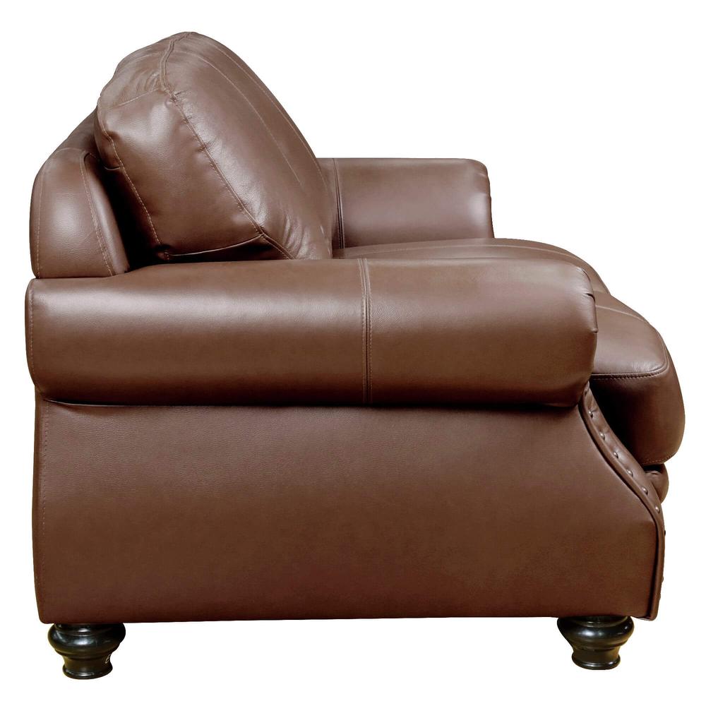 Charleston 63" Wide Top Grain Leather Loveseat. Picture 4