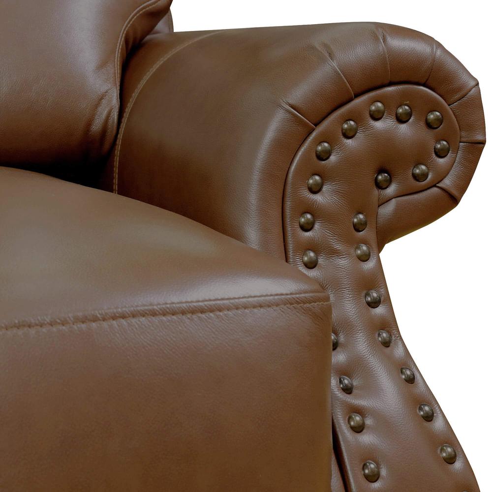 Charleston 63" Wide Top Grain Leather Loveseat. Picture 7