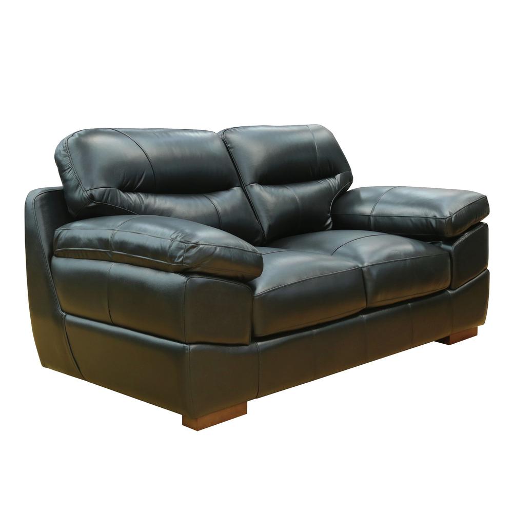 Jayson 73" Wide Top Grain Leather Loveseat. Picture 6