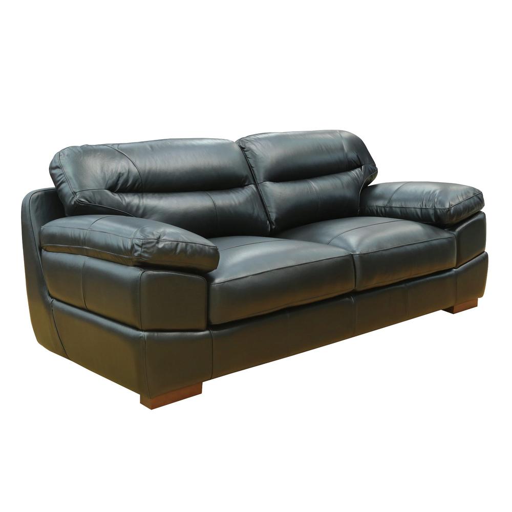 Jayson 89" Wide Top Grain Leather Sofa. Picture 1