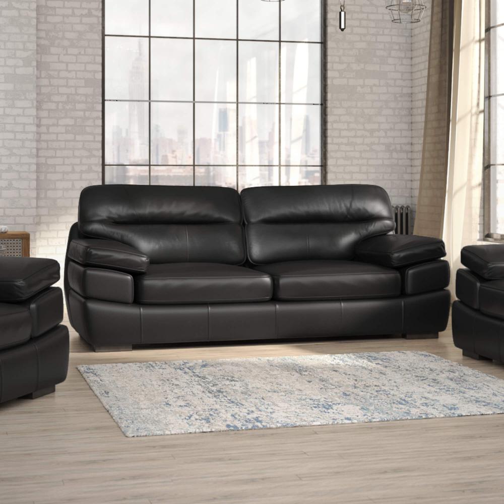 Jayson 89" Wide Top Grain Leather Sofa. Picture 2