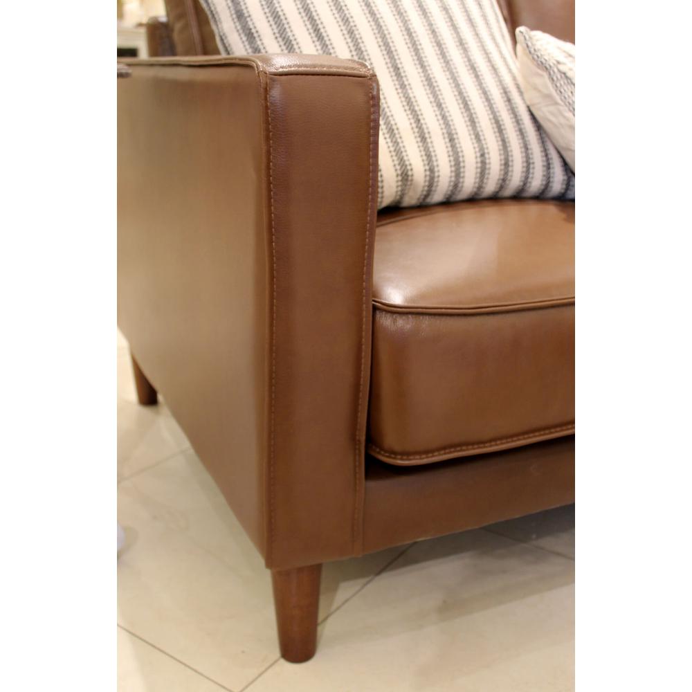 Prelude 55" Wide Top Grain Leather Loveseat. Picture 5