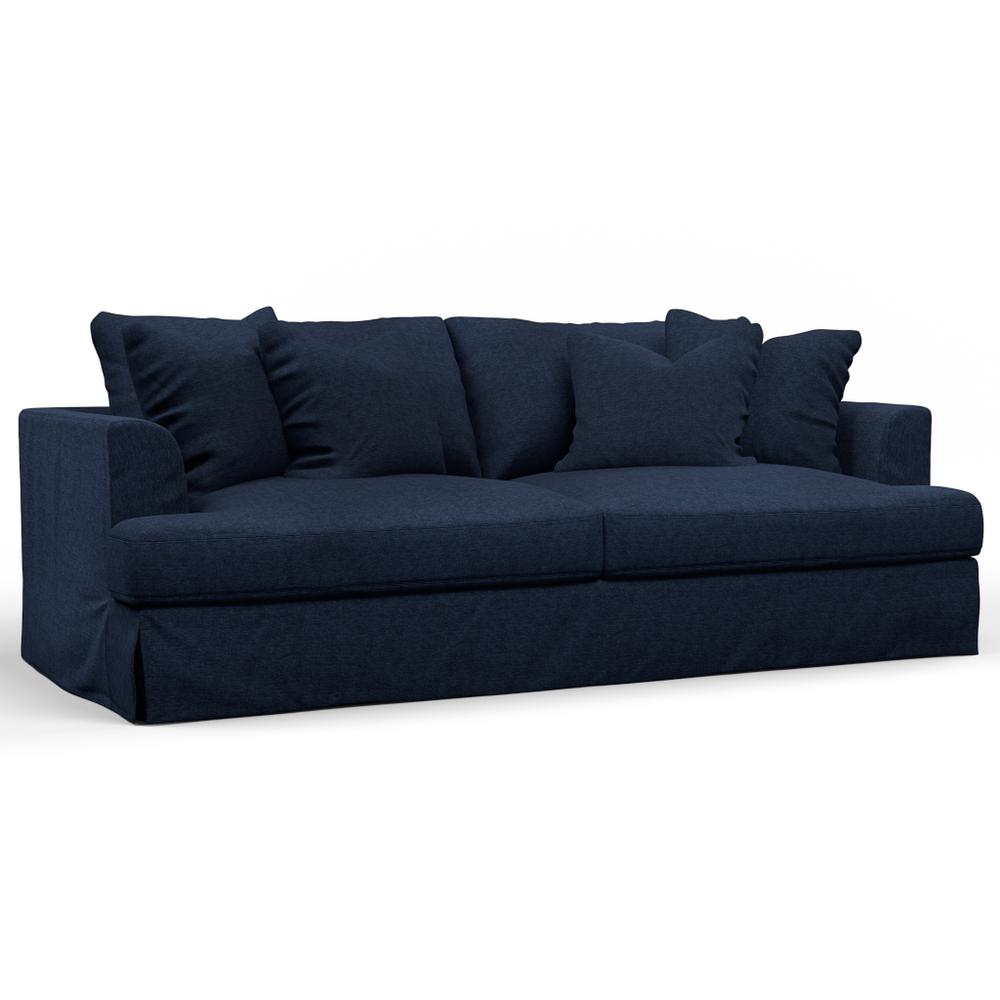Newport Slipcovered Recessed Fin Arm 94" Sofa. Picture 1