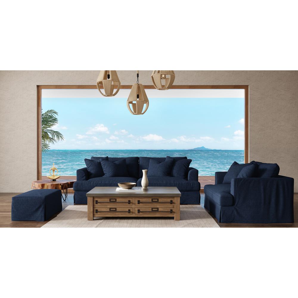 Newport Slipcovered Recessed Fin Arm 94" Sofa. Picture 6